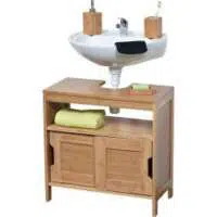 Element Sous Lavabo Bambou Et Mdf 2 Portes Coulissantes 1 P2336~1